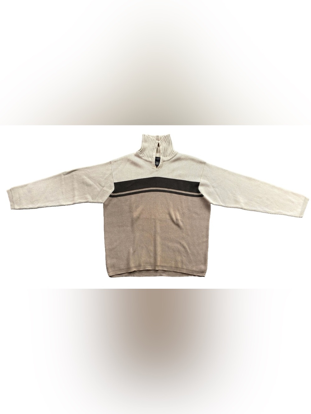 Vintage Banana Republic 100% Cotton Colorblock Mock Neck Sweater Men’s Large